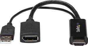 Adapter AV StarTech HDMI - DisplayPort + USB-A czarny (HD2DP) 2