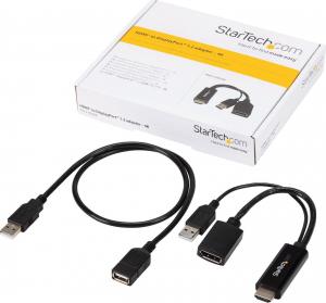 Adapter AV StarTech HDMI - DisplayPort + USB-A czarny (HD2DP) 3