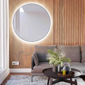 Baltica Design Lustro okrągłe BRIGHT ELECTRA podświetlane LED Premium Srebrne 1