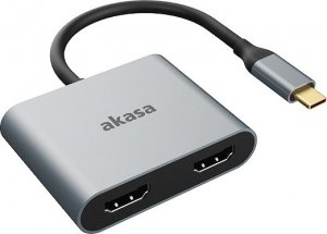 Stacja/replikator Akasa USB-C - HDMI x2 Szary  (AK-CBCA26-18BK) 2