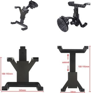 Uchwyt Mobilari do tabletu samochodowy na szybę czarny 7" - 10" (M111015) 3