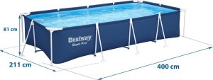 Bestway Basen ogrodowy stelażowy 400 x 211 x 81 cm 4w1 (56405N) 2