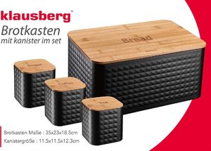 Chlebak Klausberg bambusowo-stalowy z pojemnikami (KB-7482 Kinghoff) 3