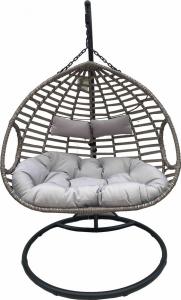 Saska Garden Huśtawka fotel wiszący 2 osobowy Duet Luxe szary 2