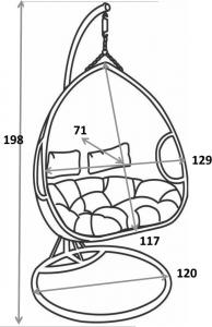 Saska Garden Huśtawka fotel wiszący 2 osobowy Duet Luxe szary 3