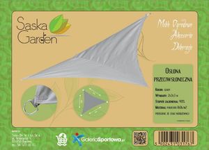 Saska Garden Żagiel przeciwsłoneczny ogrodowy trójkątny 3x3x2m szary 3