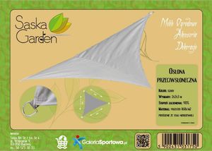 Saska Garden Żagiel przeciwsłoneczny ogrodowy trójkątny 2x2x3m szary 3