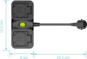Listwa zasilająca Meross MSS620 2 gniazd 0.29 m czarna (0257000003) 2
