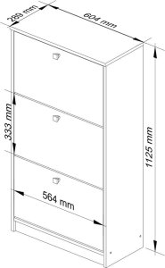 Nore Batų spintelė NORE 3, balta 6