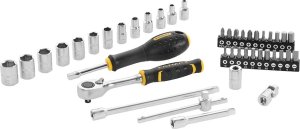 Stanley Zestaw nasadek 1/4" 42szt+grz+akc.42szt 1