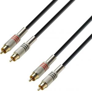 Kabel Adam Hall RCA (Cinch) x2 - RCA (Cinch) x2 6m srebrny (KP6CCM4) 1