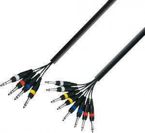 Kabel Adam Hall Jack 6.3mm x4 - Jack 6.3mm x8 5m czarny (KMCO5PPM238) 1