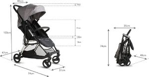 Wózek Kidwell Wózek spacerowy FLASH SZARY 9