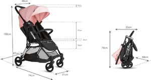 Wózek Kidwell Wózek spacerowy FLASH RÓŻOWY 10