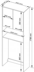 Nore Spintelė virš skalbimo mašinos FIN, ąžuolo spalvos 4