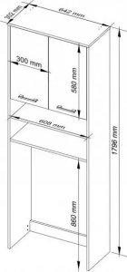Nore Spintelė virš skalbimo mašinos FIN, ąžuolo spalvos 8