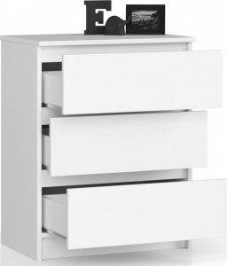 Nore Komoda NORE K60 su 3-imis stalčiais, balta 2