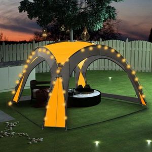 vidaXL Namiot imprezowy z LED i 4 ściankami, 3,6x3,6x2,3 m, pomarańczowy 1