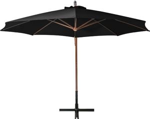 vidaXL Parasol ogrodowy wiszący, na jodłowym słupku, czarny, 3,5x2,9 m 4