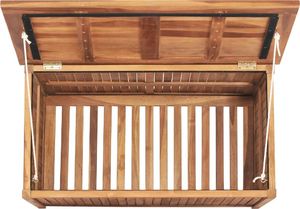 Skrzynia ogrodowa vidaXL 90x50x58 cm lite drewno tekowe Brąz 6