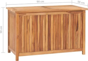 Skrzynia ogrodowa vidaXL 90x50x58 cm lite drewno tekowe Brąz 9