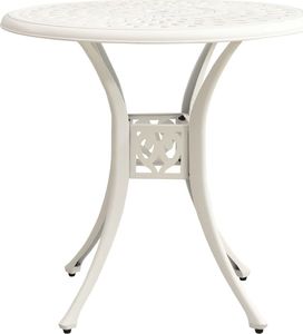 vidaXL Stolik ogrodowy odlewane aluminium biały 2