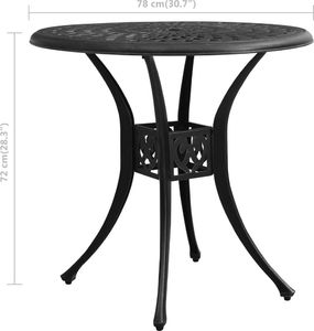 vidaXL Stolik ogrodowy odlewane aluminium czarny 6