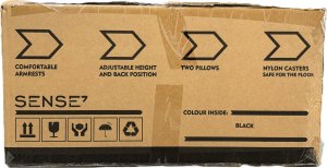 Fotel SENSE7 Sentinel materiałowy czarny + Podkładka PREYON Falcon 23