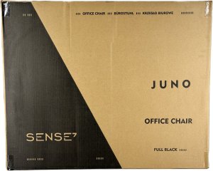 Krzesło biurowe SENSE7 Juno Czarny + Podkładka PREYON Falcon 14