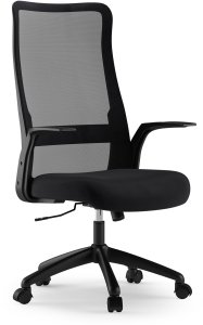 Krzesło biurowe SENSE7 Juno Czarny + Podkładka PREYON Falcon 2