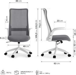 Krzesło biurowe SENSE7 Juno biały  + Podkładka PREYON Falcon 8