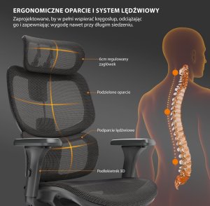 Krzesło biurowe SENSE7 Nobu ciemnoszary  + Podkładka PREYON Falcon 4