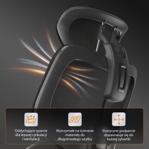 Krzesło biurowe SENSE7 Nobu ciemnoszary  + Podkładka PREYON Falcon 6