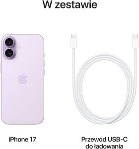 Smartfon Apple iPhone 17 8/256GB Fioletowy (MG6M4ZD/A) + FlexibleGlass 8