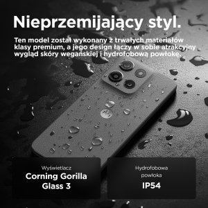 Smartfon Motorola Moto G15 8/128GB Granatowy (8033779079115) + FlexibleGlass + Etui Clear Case 8