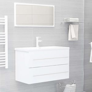 vidaXL 2-częściowy zestaw mebli łazienkowych, biały, płyta wiórowa 1