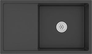 Zlewozmywak vidaXL Ręcznie robiony zlew kuchenny, sitko, czarny, stal nierdzewna 2