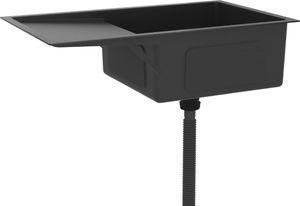 Zlewozmywak vidaXL Ręcznie robiony zlew kuchenny, sitko, czarny, stal nierdzewna 4