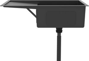 Zlewozmywak vidaXL Ręcznie robiony zlew kuchenny, sitko, czarny, stal nierdzewna 5