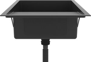 Zlewozmywak vidaXL Ręcznie robiony zlew kuchenny, sitko, czarny, stal nierdzewna 6