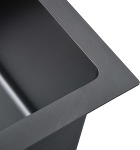 Zlewozmywak vidaXL Ręcznie robiony zlew kuchenny, sitko, czarny, stal nierdzewna 8