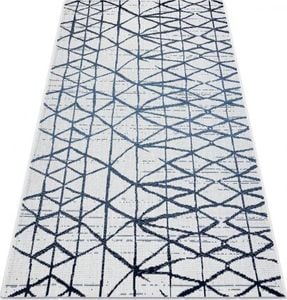Dywany Łuszczów Dywan Sznurkowy SIZAL COLOR 47278306 Linie, trójkąty beż / niebieski, 60x110 cm 1