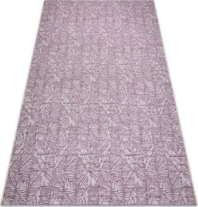 Dywany Łuszczów Dywan Sznurkowy SIZAL COLOR 47373260 Linie, trójkąty, jodełka - śliwka / beż , 120x170 cm 1