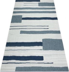 Dywany Łuszczów Dywan Sznurkowy SIZAL COLOR 19676369 Linie beż / niebieski, 140x200 cm 1