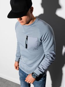 Ombre Bluza męska bez kaptura B1151 - jasnoniebieska XL 2