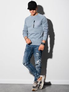 Ombre Bluza męska bez kaptura B1151 - jasnoniebieska XL 3