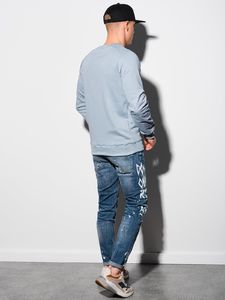 Ombre Bluza męska bez kaptura B1151 - jasnoniebieska XL 4