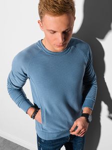 Ombre Bluza męska bez kaptura B1156 - niebieska S 3