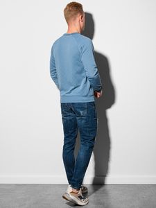 Ombre Bluza męska bez kaptura B1156 - niebieska S 4