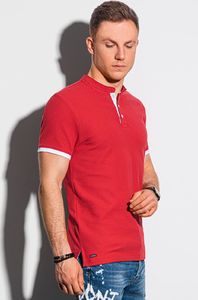 Ombre Koszulka męska polo bawełniana S1381 - czerwona XL 1